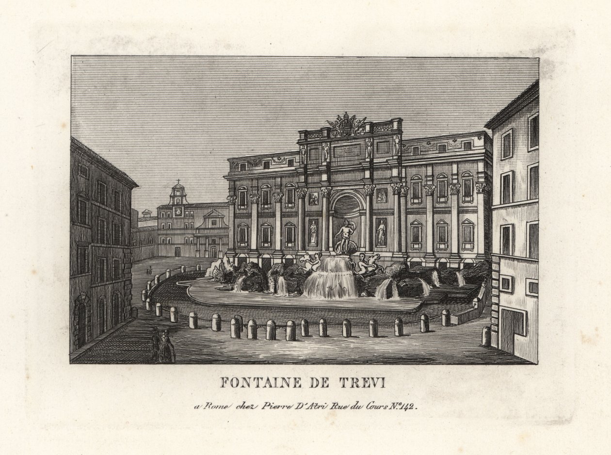 Blick auf den Trevi-Brunnen, Rom von Unbekannt