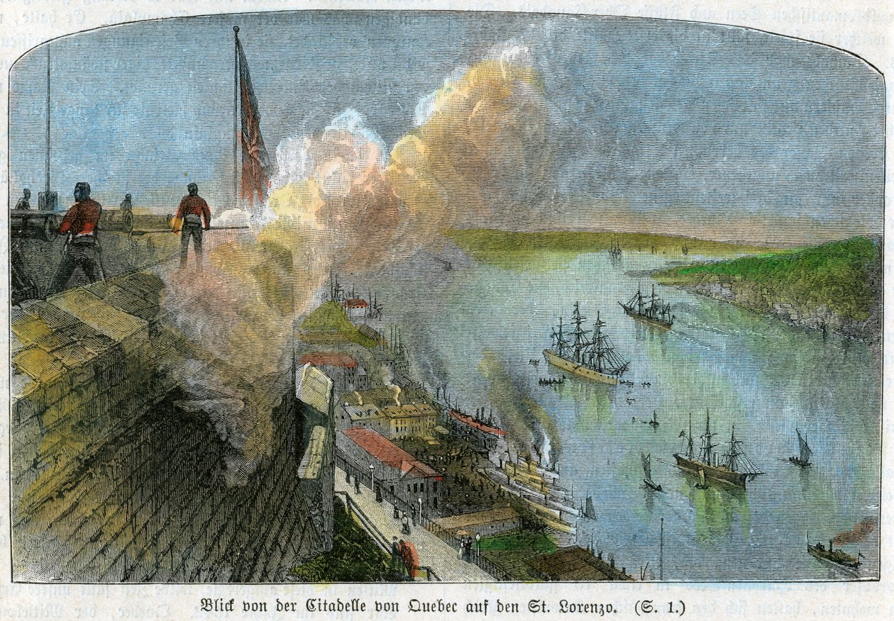 Blick über den Sankt-Lorenz-Strom von der Zitadelle von Quebec, Kanada von Unbekannt