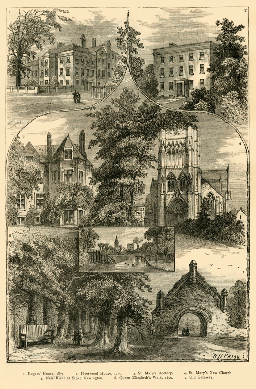 Ansichten in Stoke Newington, ca. 1876 von Unbekannt