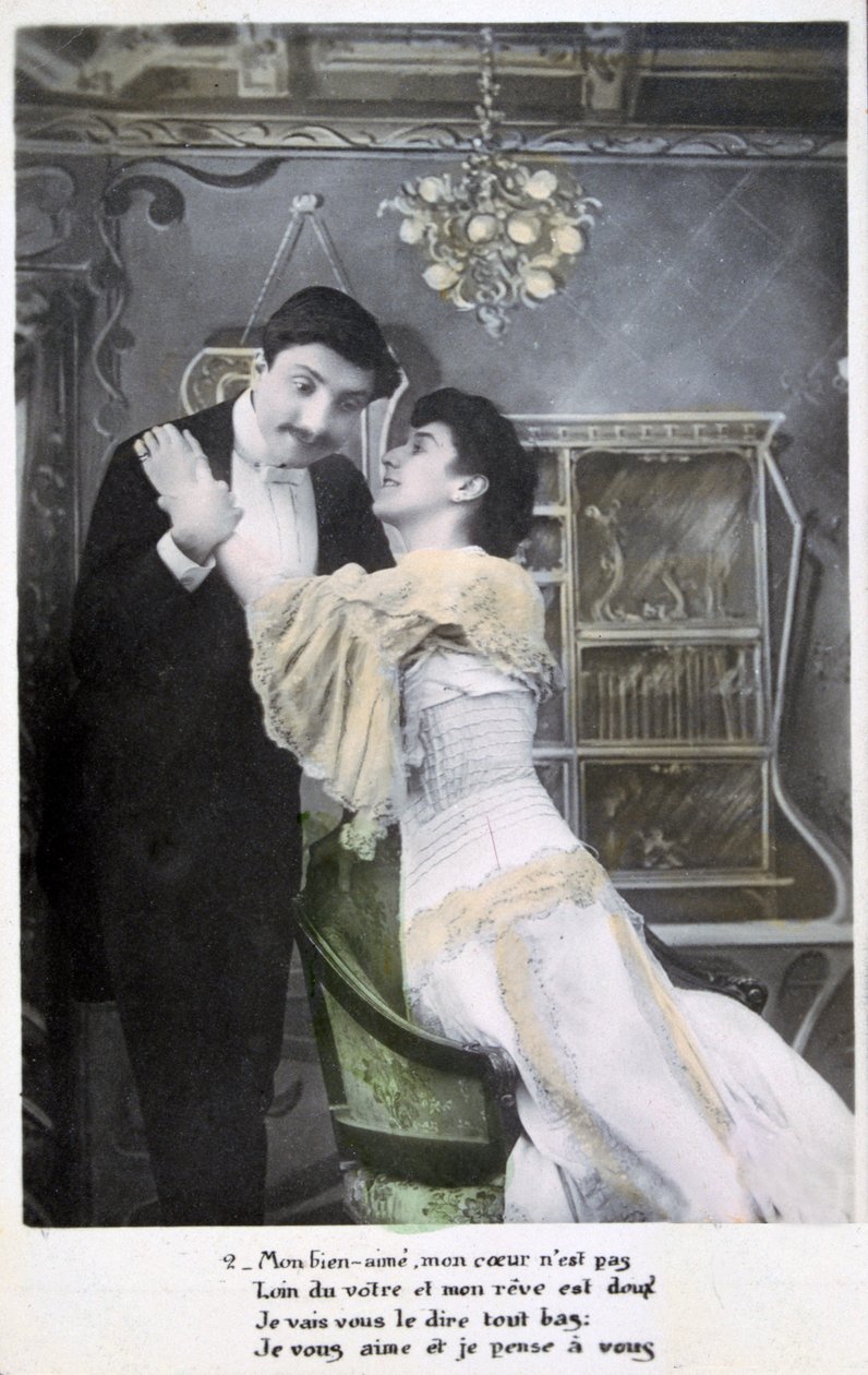 Vintage französische Postkarte von Unbekannt