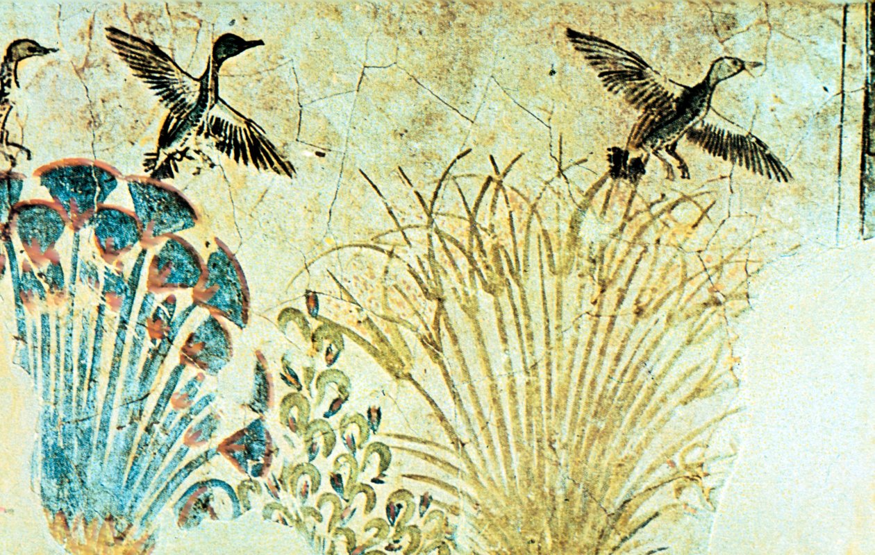 Wandmalerei aus dem Grab von Echnaton, altägyptisch, 18. Dynastie, ca. 1375 v. Chr. von Unbekannt