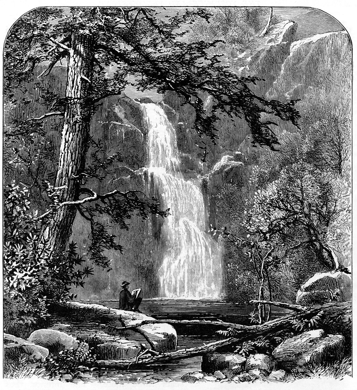 Wasserfall im Yosemite-Tal, Kalifornien, USA, ca. 1875 von Unbekannt
