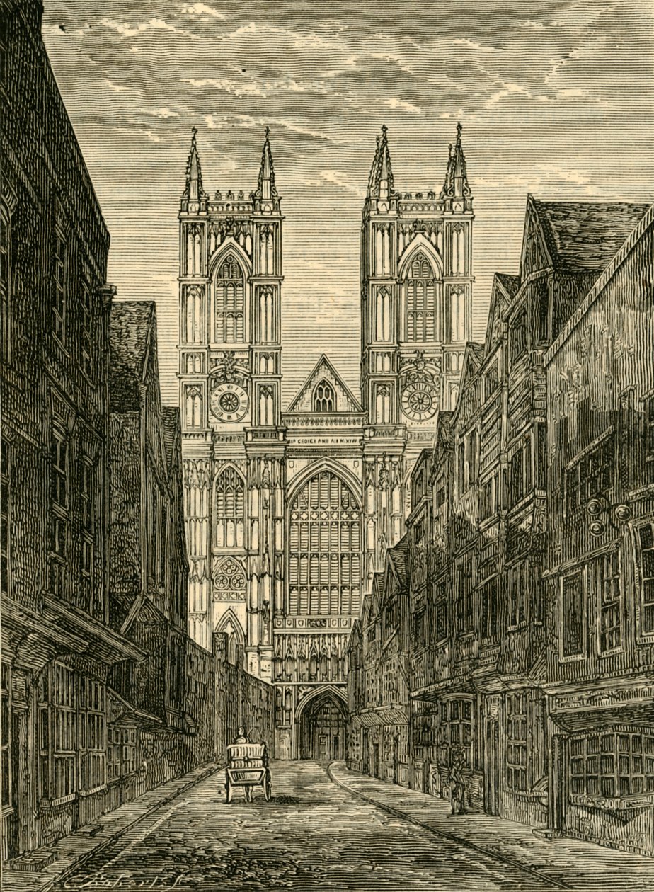 Westfassade der Westminster Abbey, von der Tothill Street, 1881 von Unbekannt