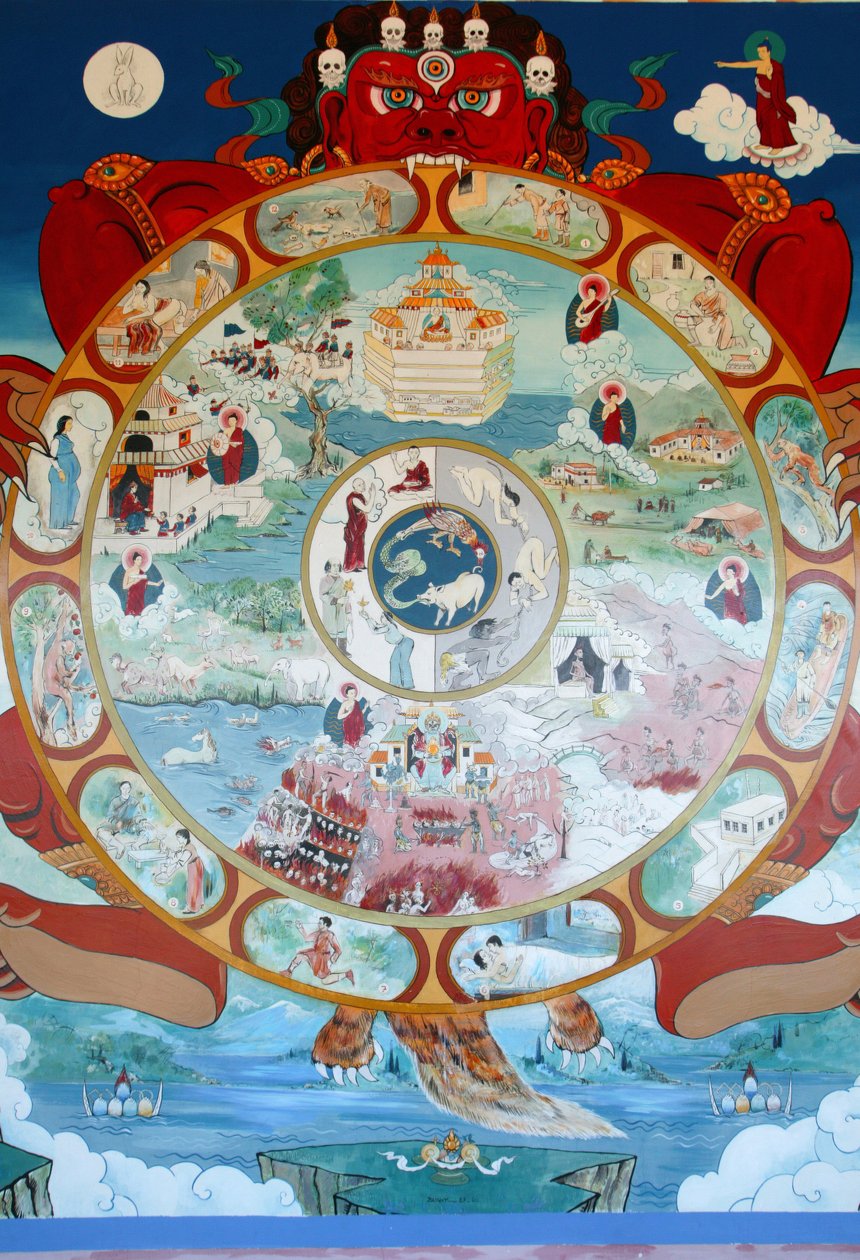 Rad des Samsara. Tempel der Tausend Buddhas. Toulon sur Arroux Frankreich von Unbekannt