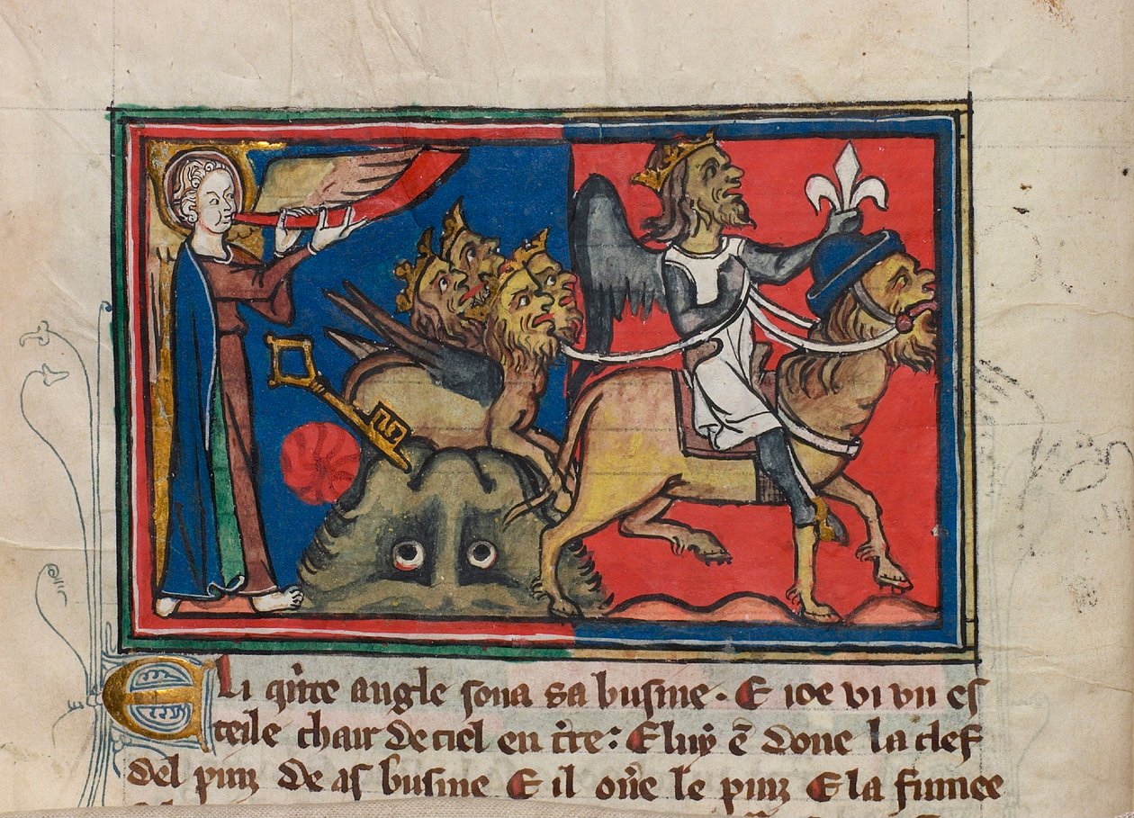 Als der fünfte Engel seine Posaune blies... Miniatur aus: Apokalypse des heiligen Johannes, ca. 1320 von Unbekannt