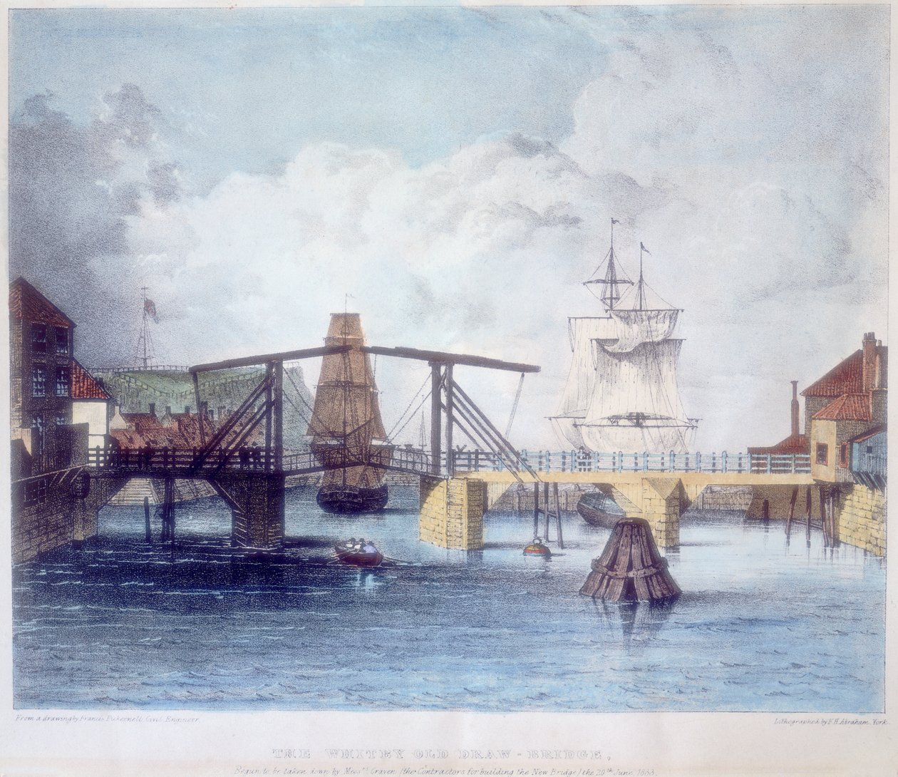 Whitby Hafen, Yorkshire, an der Mündung des Flusses Esk, ca. 1833 von Unbekannt