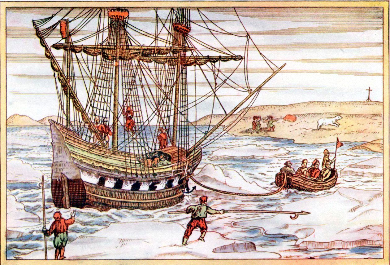 Willem Barents Schiff im arktischen Eis, 1594-1597 von Unbekannt