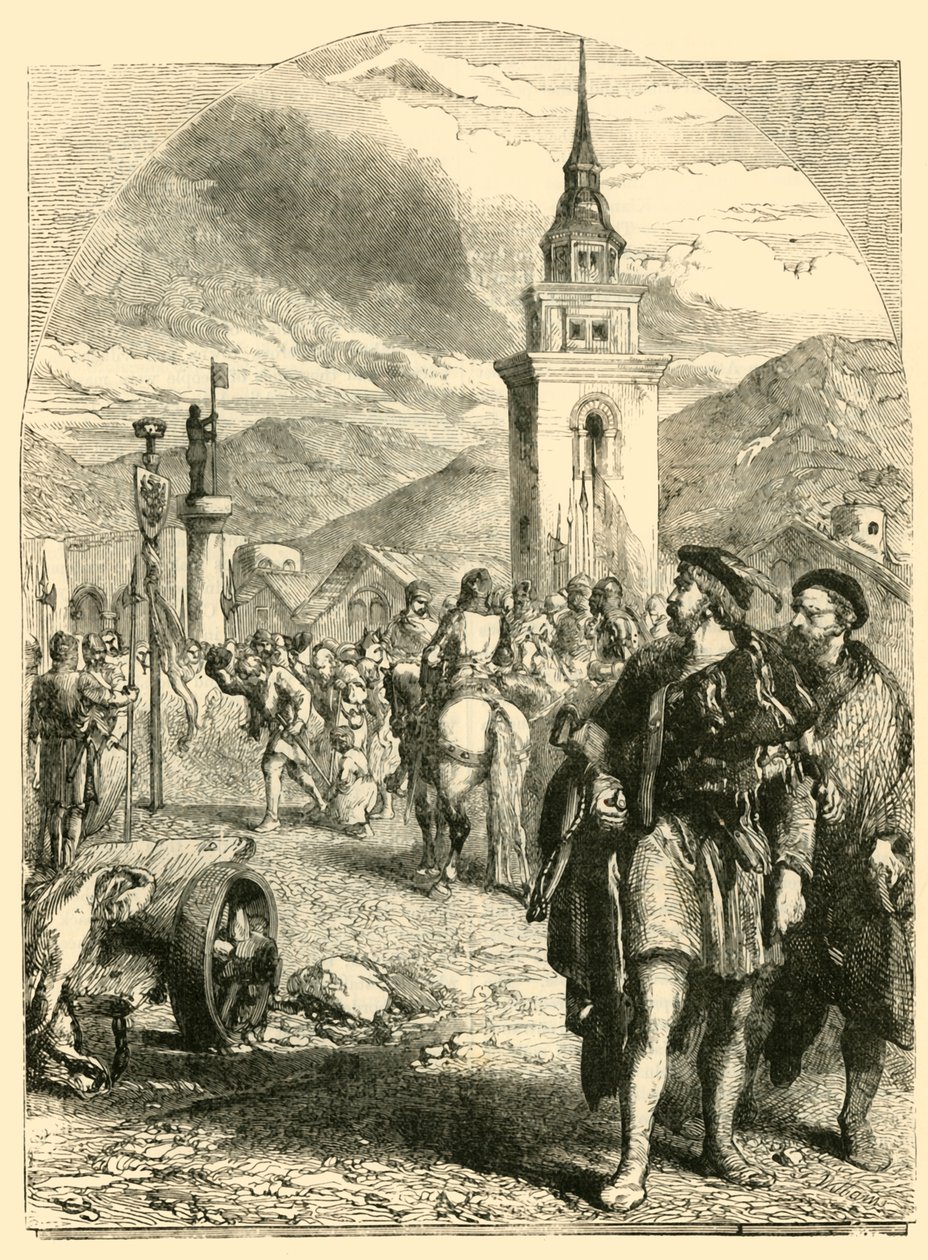 Wilhelm Tell auf dem Marktplatz von Altdorf, 1890 von Unbekannt