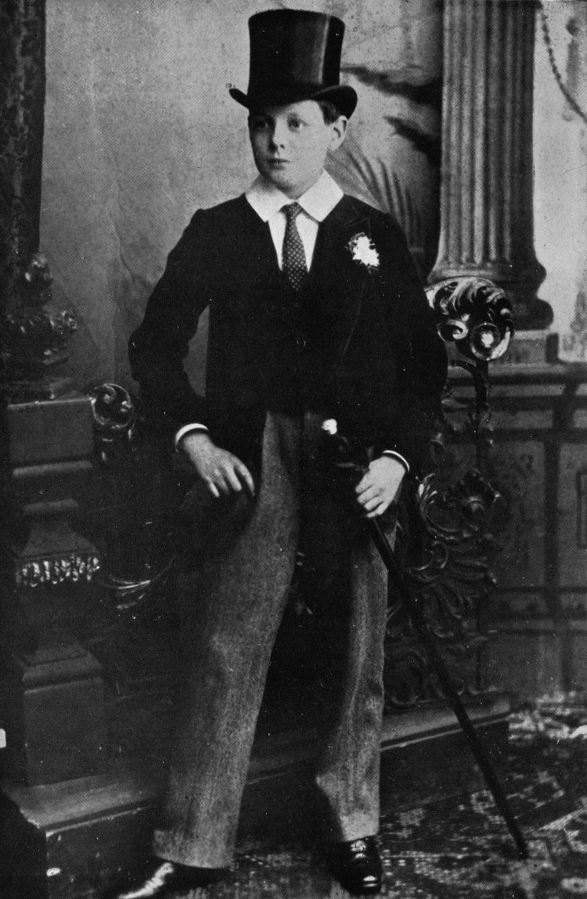 Winston Churchill als Harrow-Schüler im Jahr 1889, 1945 von Unbekannt