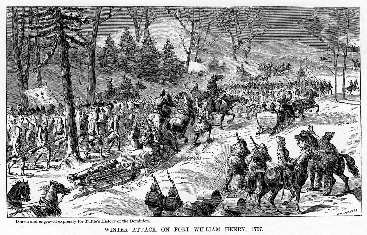 Winterangriff auf Fort William Henry, New York State, 1757, ca. 1877 von Unbekannt