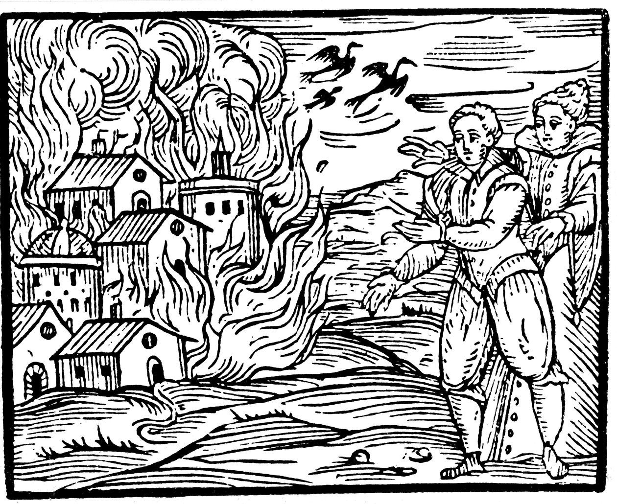Hexen zerstören ein Haus durch Feuer - Schwaben, 1533 von Unbekannt