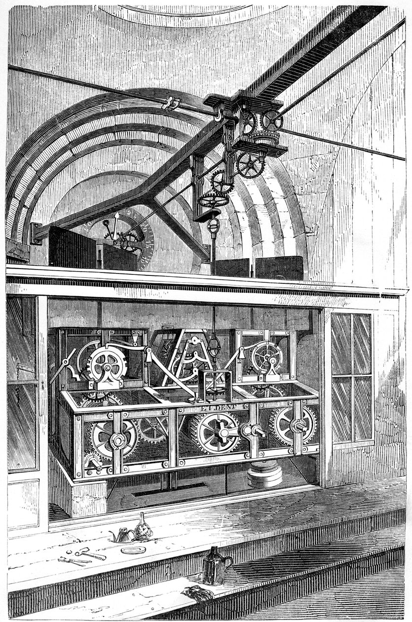 Arbeitsmechanismen der Uhr an der Royal Exchange, London, 1866 von Unbekannt