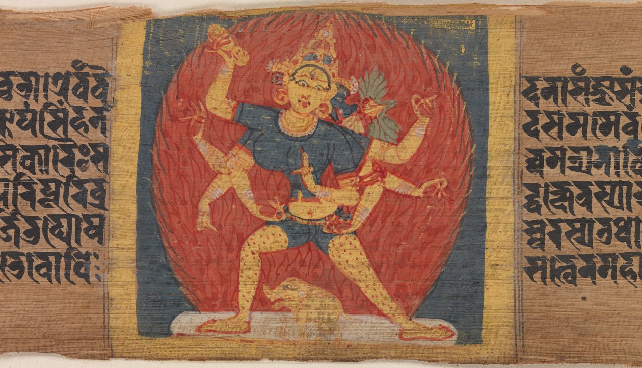 Zornige achtarmige und dreigesichtige Göttin Tara Marichi, ca. 1090 von Unbekannt