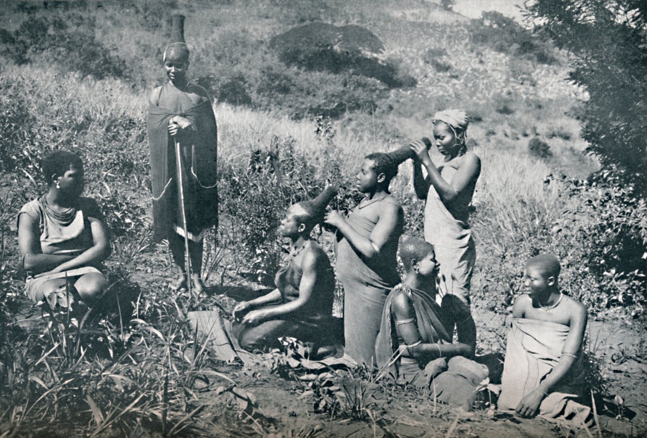 Frisur von Zulu-Mädchen, 1912 von Unbekannt