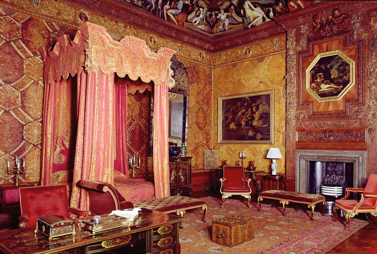 Chatsworth House, Staatschlafzimmer 1687-1707, Derbyshire, UK von Unbekannt Unbekannt