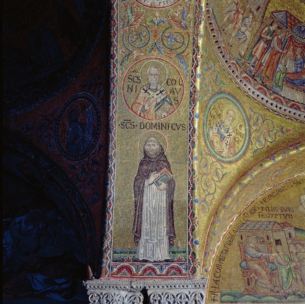 St. Dominikus und St. Nikolaus, Mosaik im Atrium der Basilika San Marco von Unbekannt Unbekannt