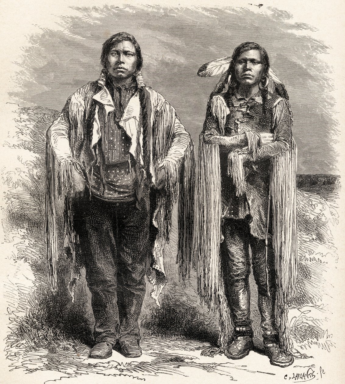 Zwei Ute-Indianer, Illustration aus 
