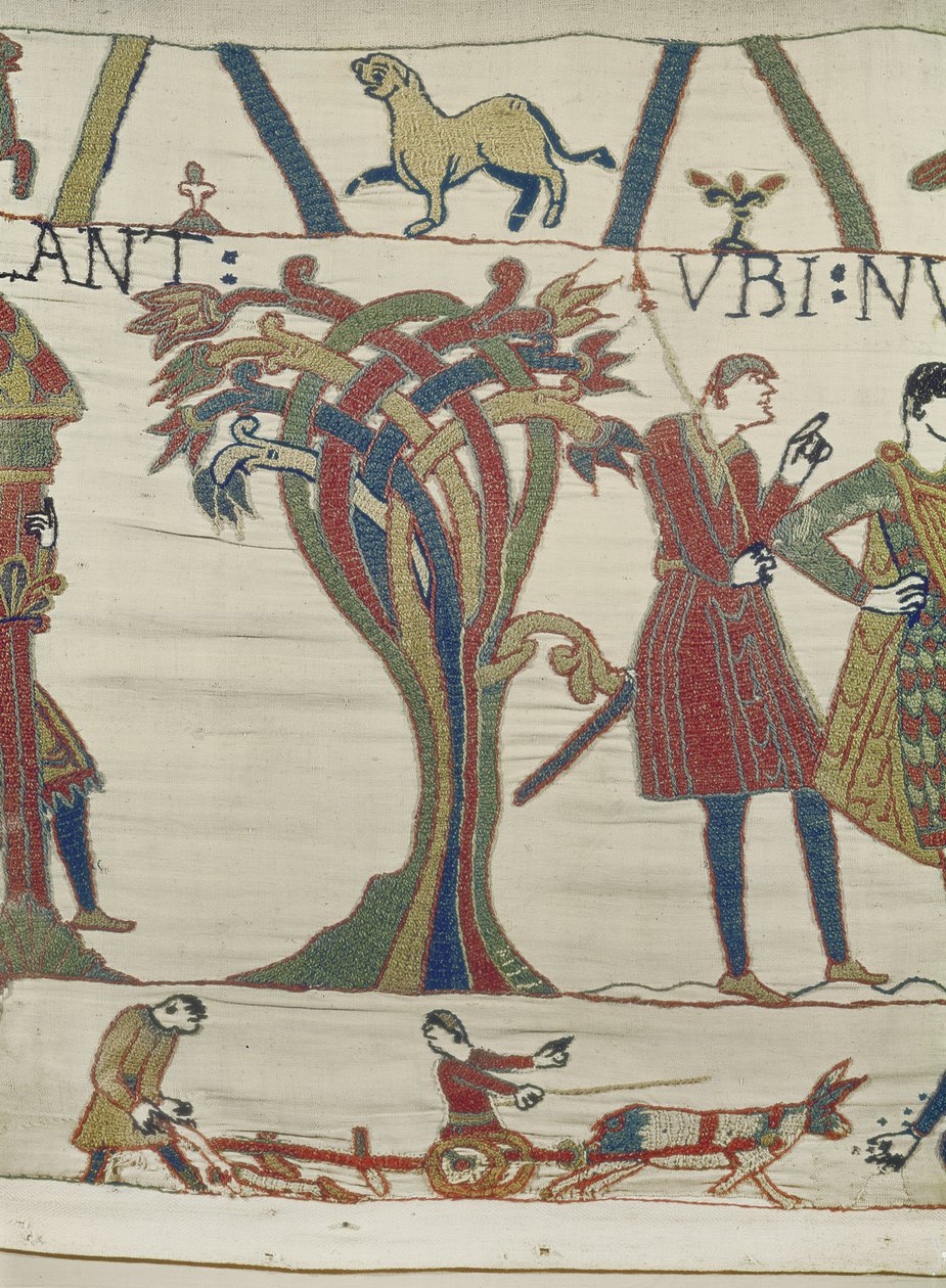 Herzog Wilhelms Gesandte kommen zu Graf Guy de Ponthieu, Teppich von Bayeux von Unbekannt Unbekannt