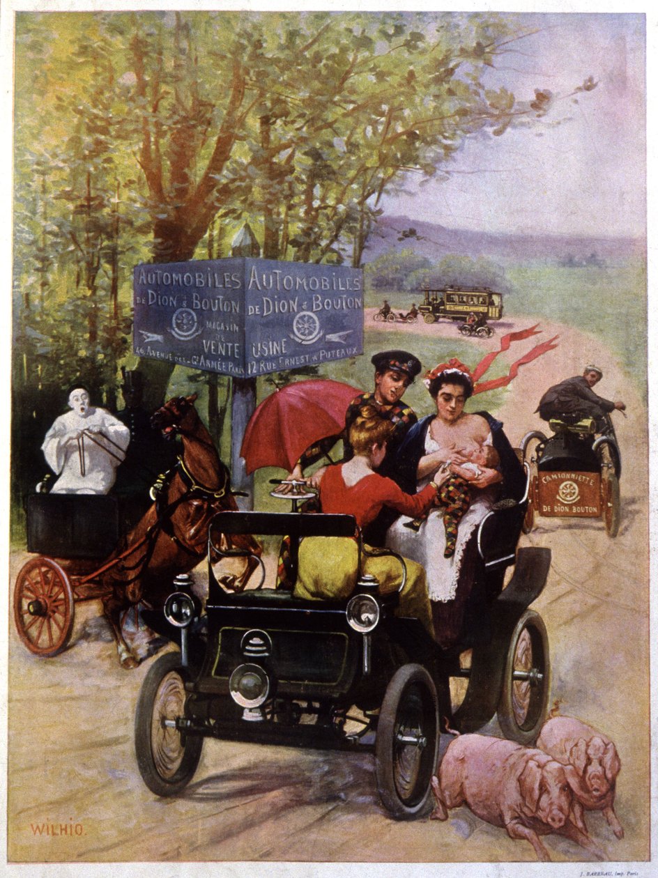 Werbung für die Automobile von Dion Bouton Frankreich Ende des 19. Jahrhunderts von Unbekannter Künstler