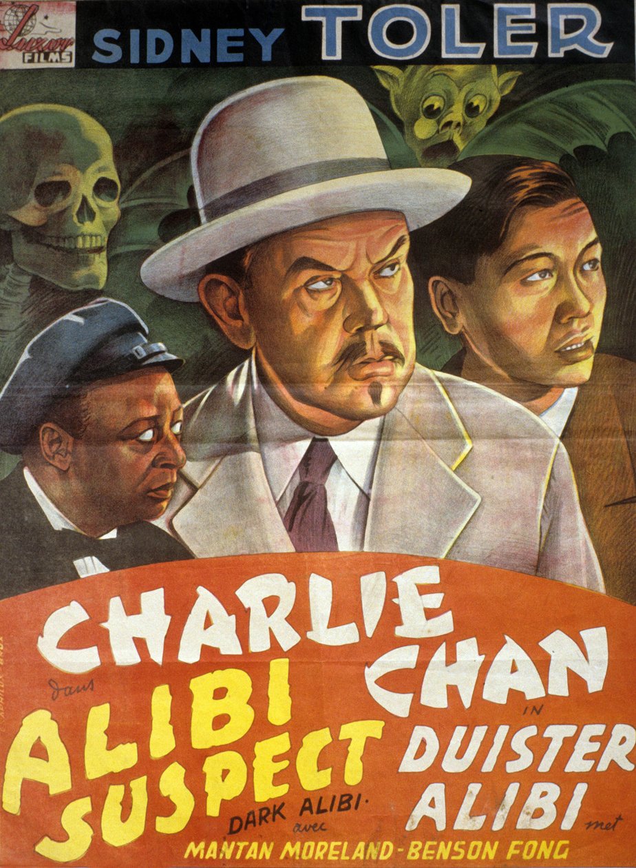 Plakat des Films Charlie Chan: Alibi suspect (Dark Alibi) von Phil Karlson mit Sidney Toler von Unbekannt