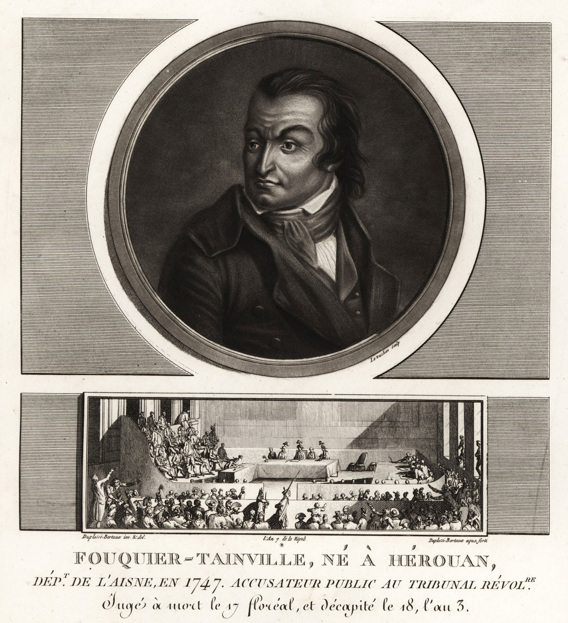 Antoine Quentin Fouquier-Tainville, öffentlicher Ankläger, Revolutionstribunal, guillotiniert 1795 von Unbekannt