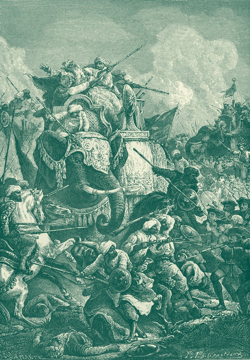 Anwaruddin Muhammed Khan in der Schlacht von Ambur von Unbekannter Künstler