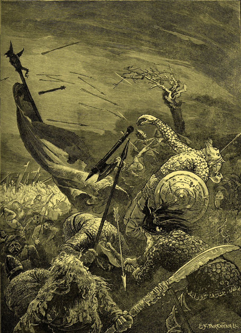Schlacht von Hastings - Tod von Harold II (Gravur) von Unbekannter Künstler