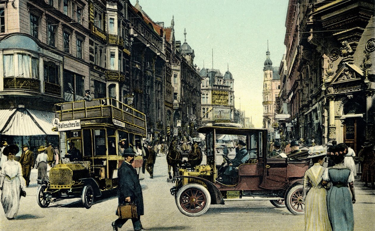 Berliner Straßenszene, Anfang des 20. Jahrhunderts (Postkarte) von Unbekannter Künstler