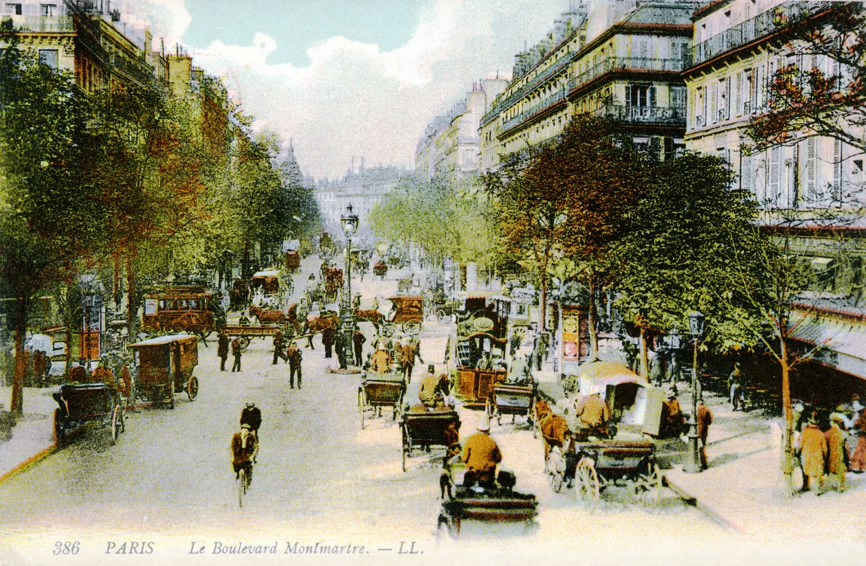 Boulevard Montmartre, Paris, ca. 1900 von Unbekannter Künstler