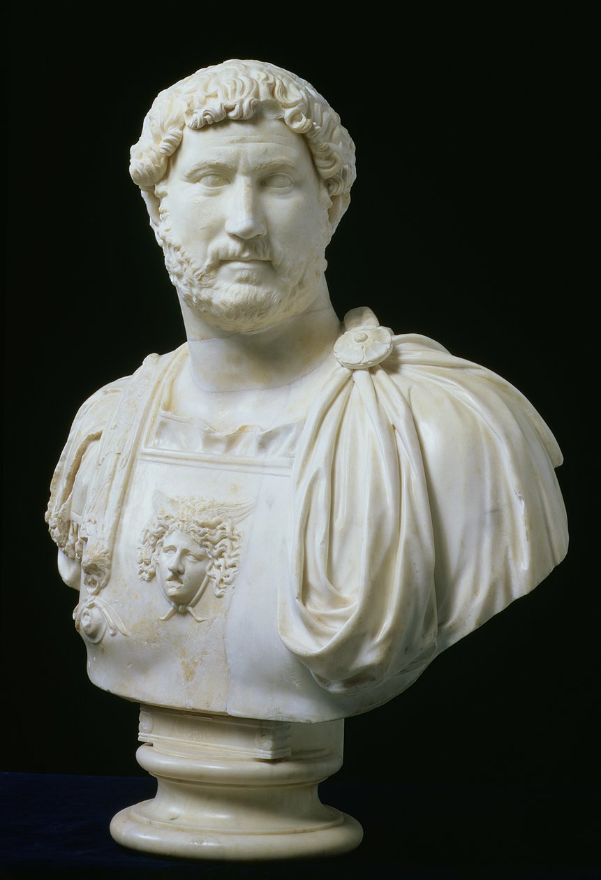 Büste des Kaisers Hadrian (Publius Aelius Hadrianus) (76-138), ca. 130 n. Chr. von Unbekannt