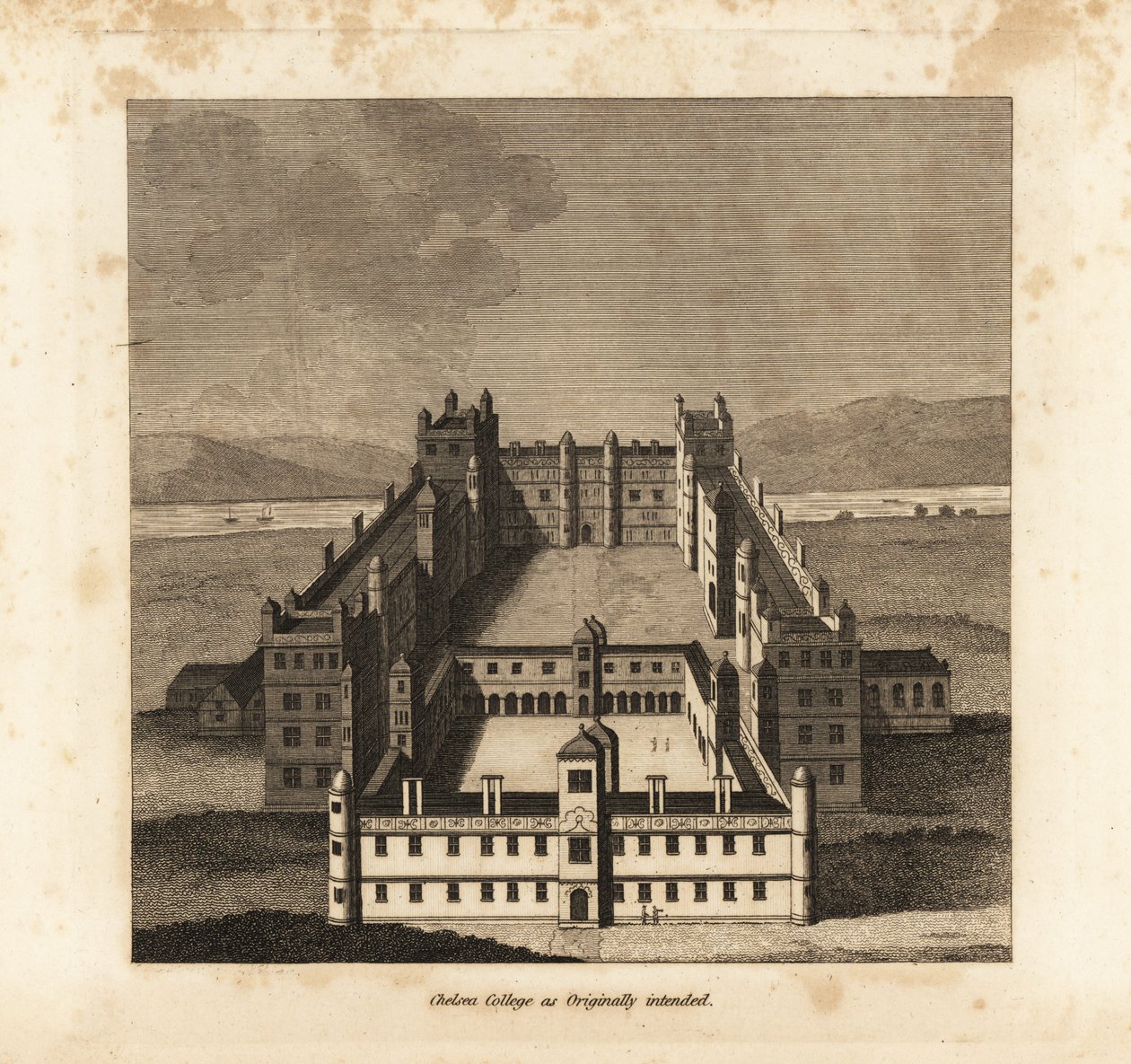 Chelsea College, wie ursprünglich von König James I. vorgesehen von Unbekannt