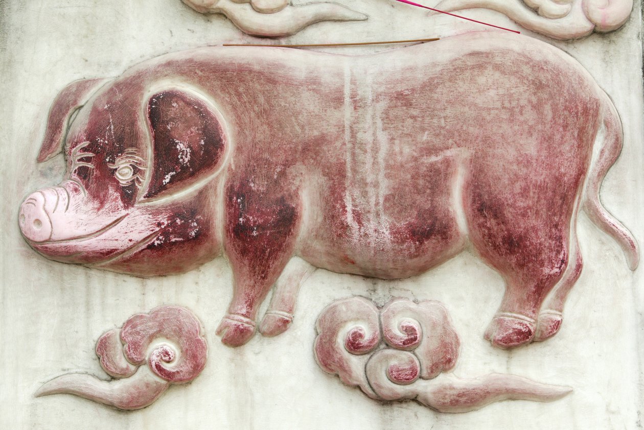 Chinesisches astrologisches Zeichen. Weißer Wolkentempel, Peking, China von Unbekannt