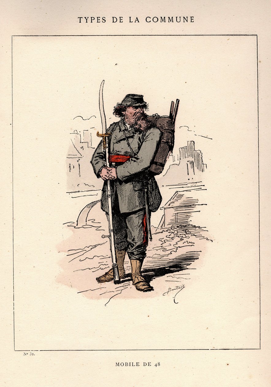 Pariser Kommune: Kostüm des Mobiles von 1848 in „Les Communeux“ von Unbekannt