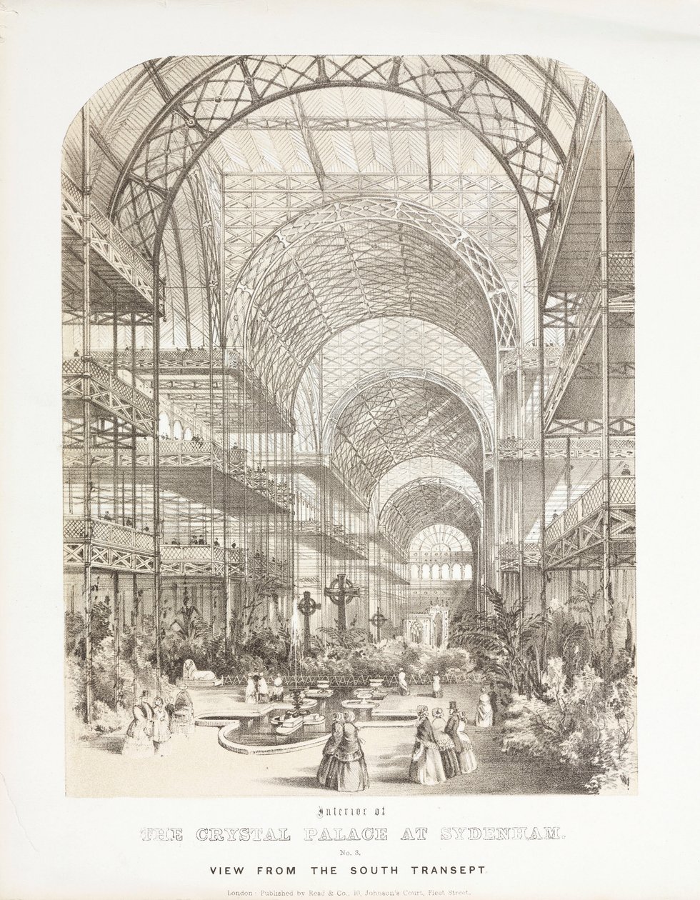 Kristallpalast, nach der Großen Ausstellung Blick vom Südtransept, Kristallpalast, Sydenham von Unbekannt