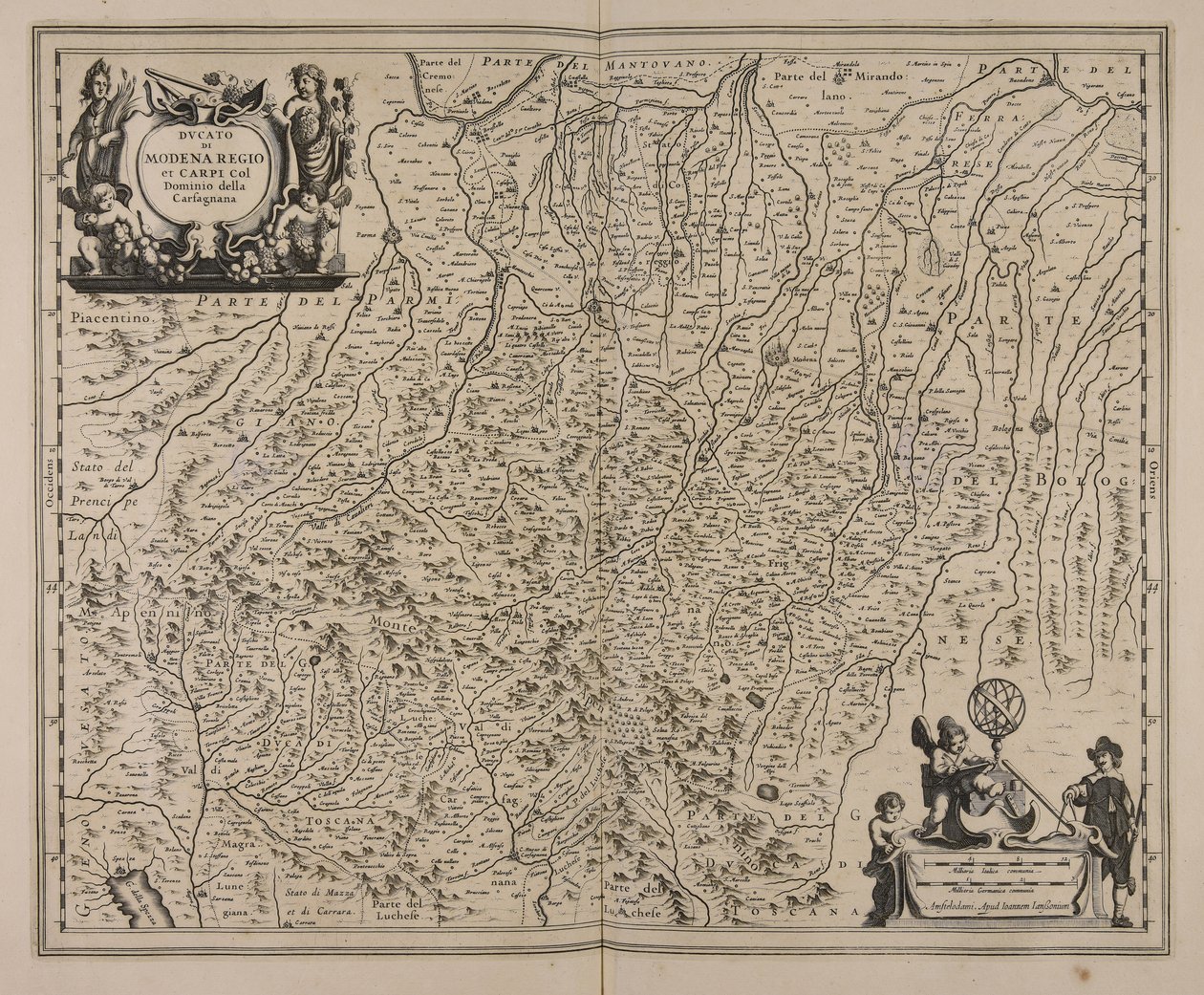 Herzogtum Modena Regio und Carpi mit dem Gebiet der Carfagnana von Unbekannter Künstler