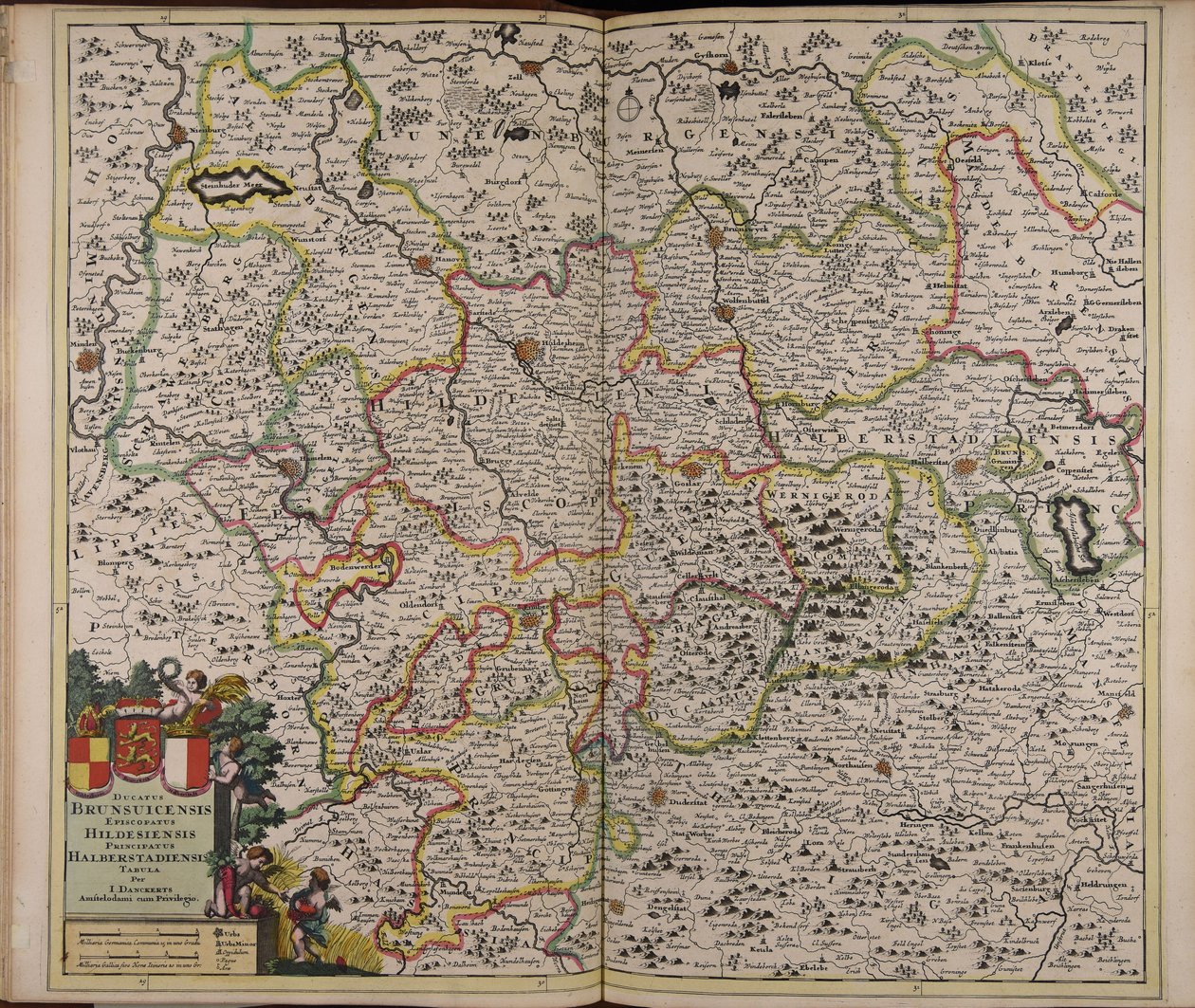 Ducatus Brunsuicensis episcopatus Hildesiensis principatus Halberstadiensis tabula von Unbekannter Künstler