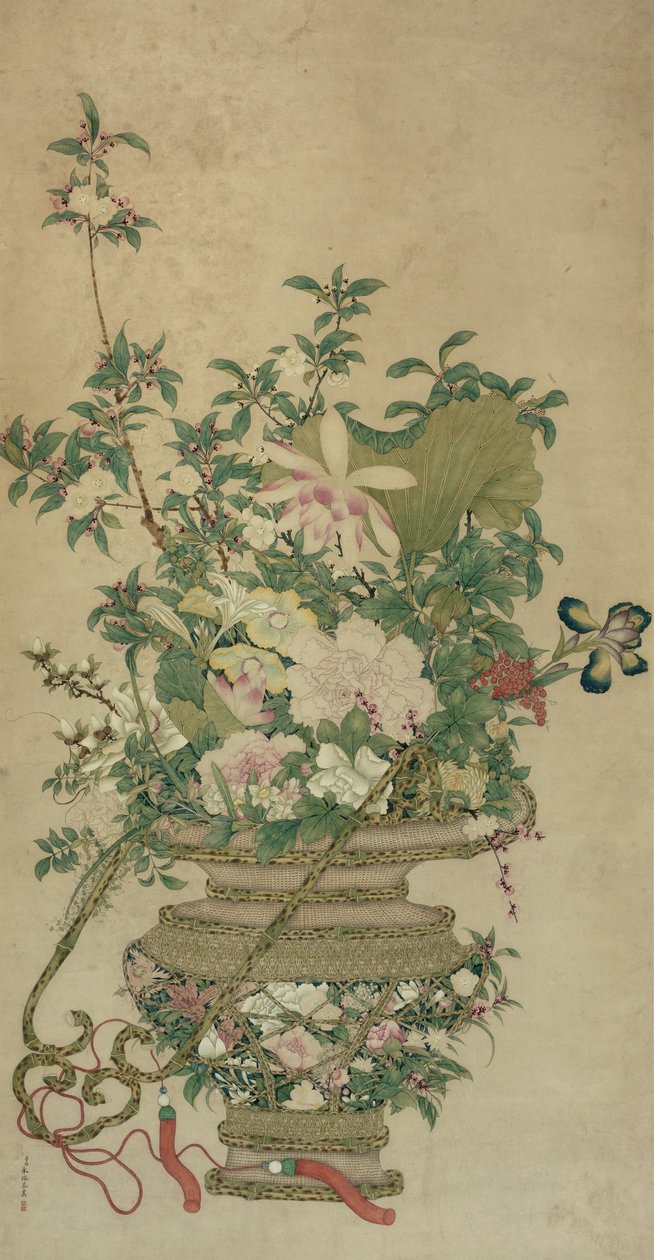 Blumen der vier Jahreszeiten, Qing-Dynastie, 18.-19. Jahrhundert von Unbekannt