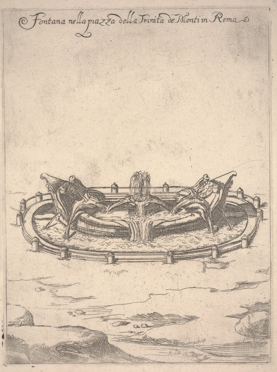Brunnen auf dem Platz der Trinità dei Monti in Rom, ca. 1650 von Unbekannter Künstler