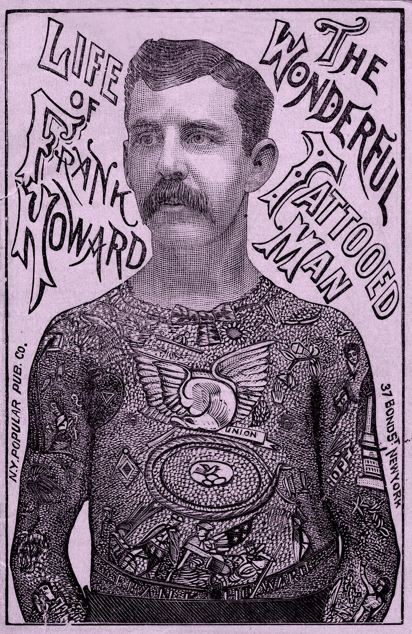 Frank Howard der Wunderbar tätowierte Mann, ca. 1900 von Unbekannt