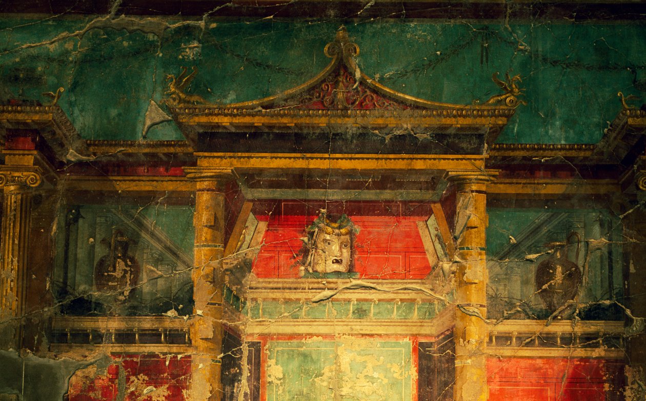 Fresko im Salon, Villa Poppaea, archäologisches Gebiet von Oplonti, Torre Annunziata (Unesco-Welterbeliste) von Benjamin Baud