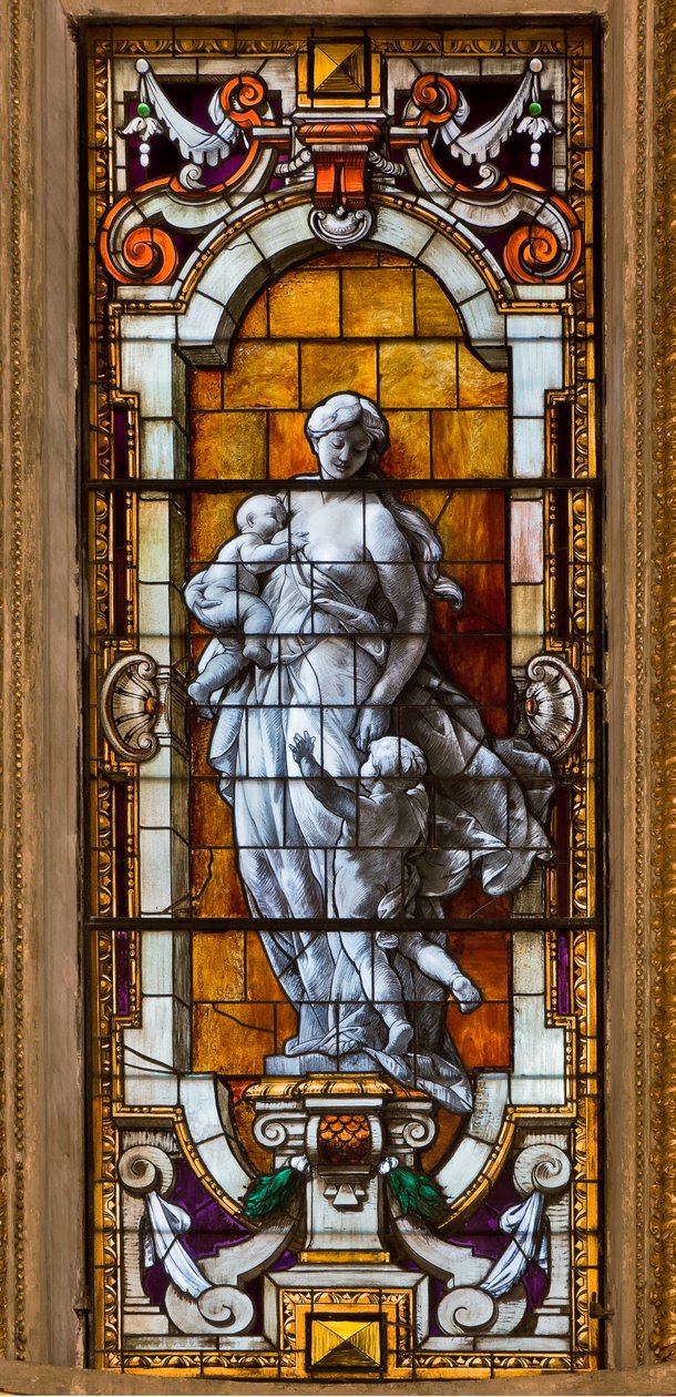 Genua, Duomo (St. Laurentius Kathedrale), innen, Lercari-Kapelle oder Kapelle des Allerheiligsten Sakraments (nördliche Apsis): "Buntglasfenster" von Unbekannter Künstler