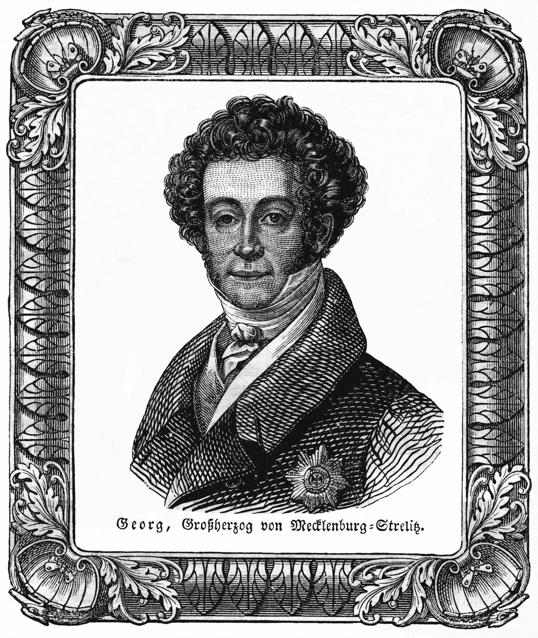 Georges de Mecklenburg-Strelitz (1779-1860) - Georg, Großherzog von Mecklenburg-Strelitz, Illustration aus: „Das Pfennig Magazin“, Nr. 223, 8. Juli 1837 von Unbekannter Künstler