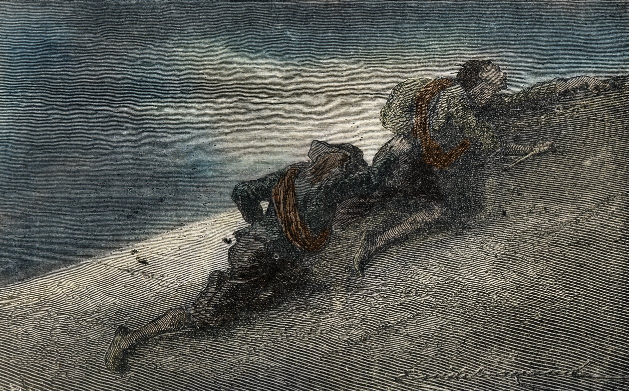 Giacomo Casanova und Marin Balbi entkommen aus dem Gefängnis des Plombs in Venedig, indem sie einen Tunnel in der Zelle graben von Unbekannter Künstler