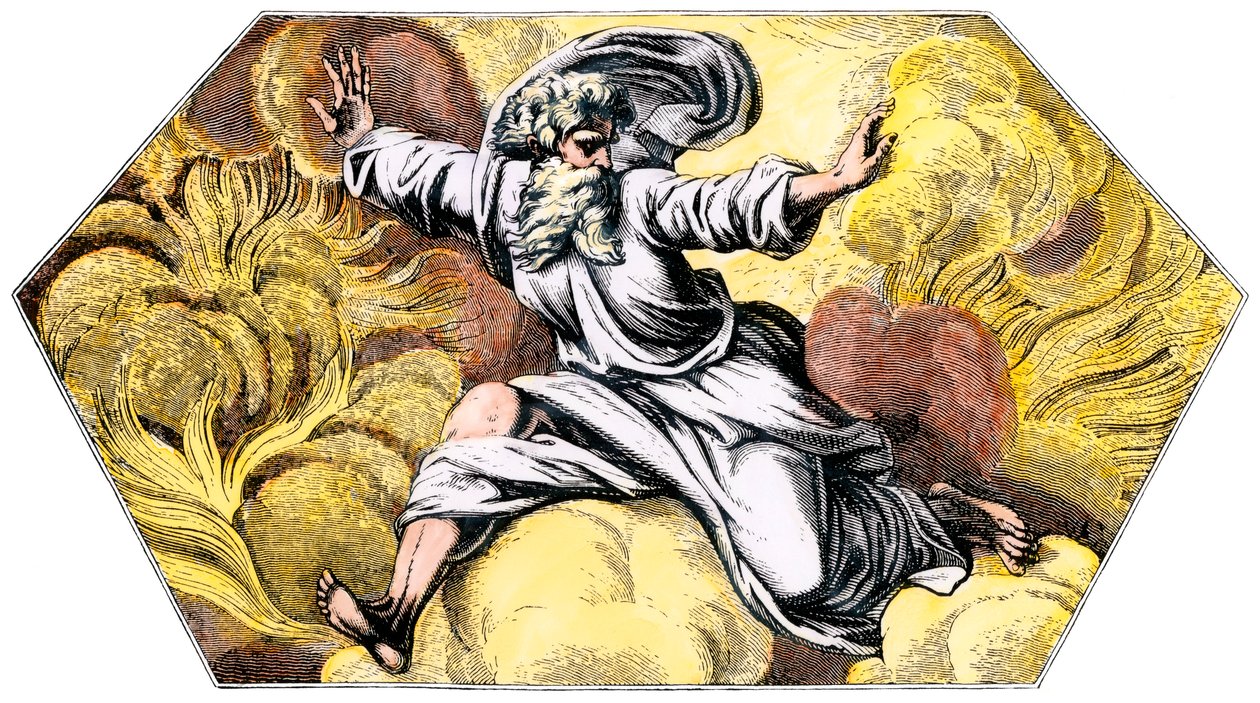 Gott erschafft Himmel und Erde (Farbstich aus der Loggia des Vatikans von Raphael) von Unbekannter Künstler