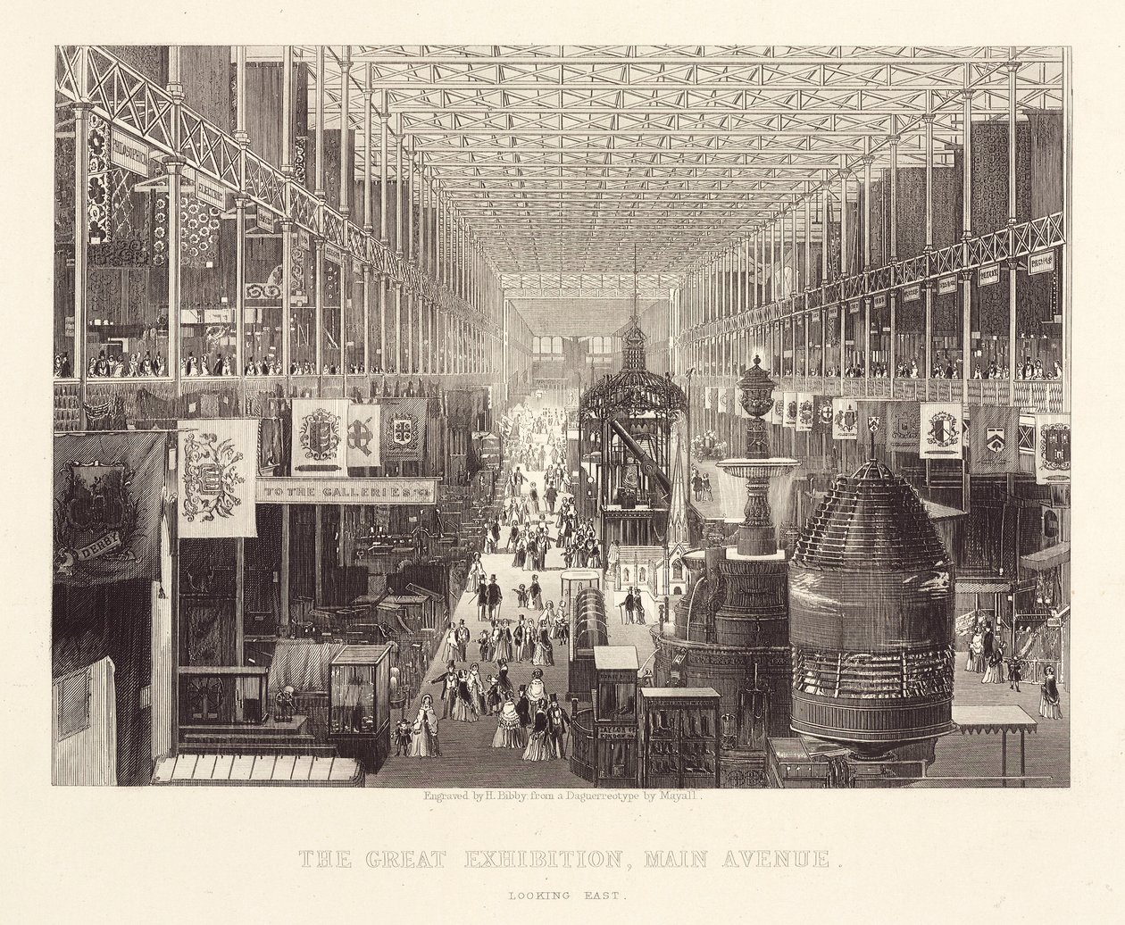 Große Ausstellung 1851 Hauptallee der Großen Ausstellung, Blick nach Osten von Unbekannt
