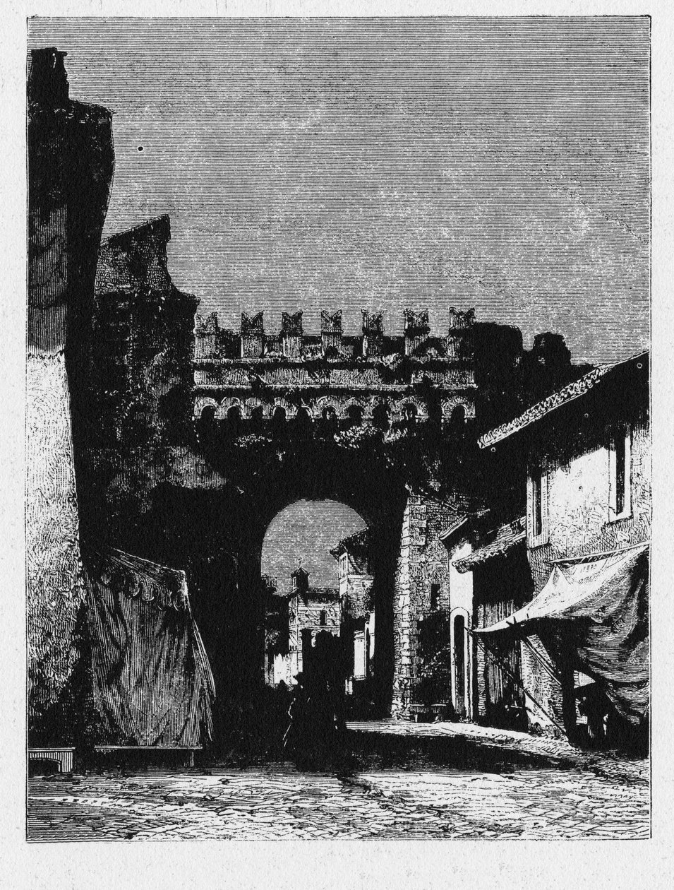 Geschichte des antiken Rom. Das Porta Settimiana ist ein Tor in der Aurelianischen Mauer in Rom. von Unbekannt