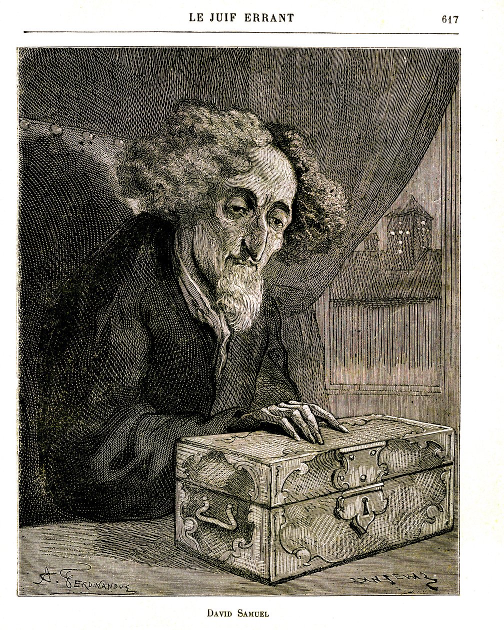 Illustration von Eugene Sues Roman „Der ewige Jude“ - Gravur von FERDINANDUS in der Jules Rouff Ausgabe von 1883 von Unbekannt