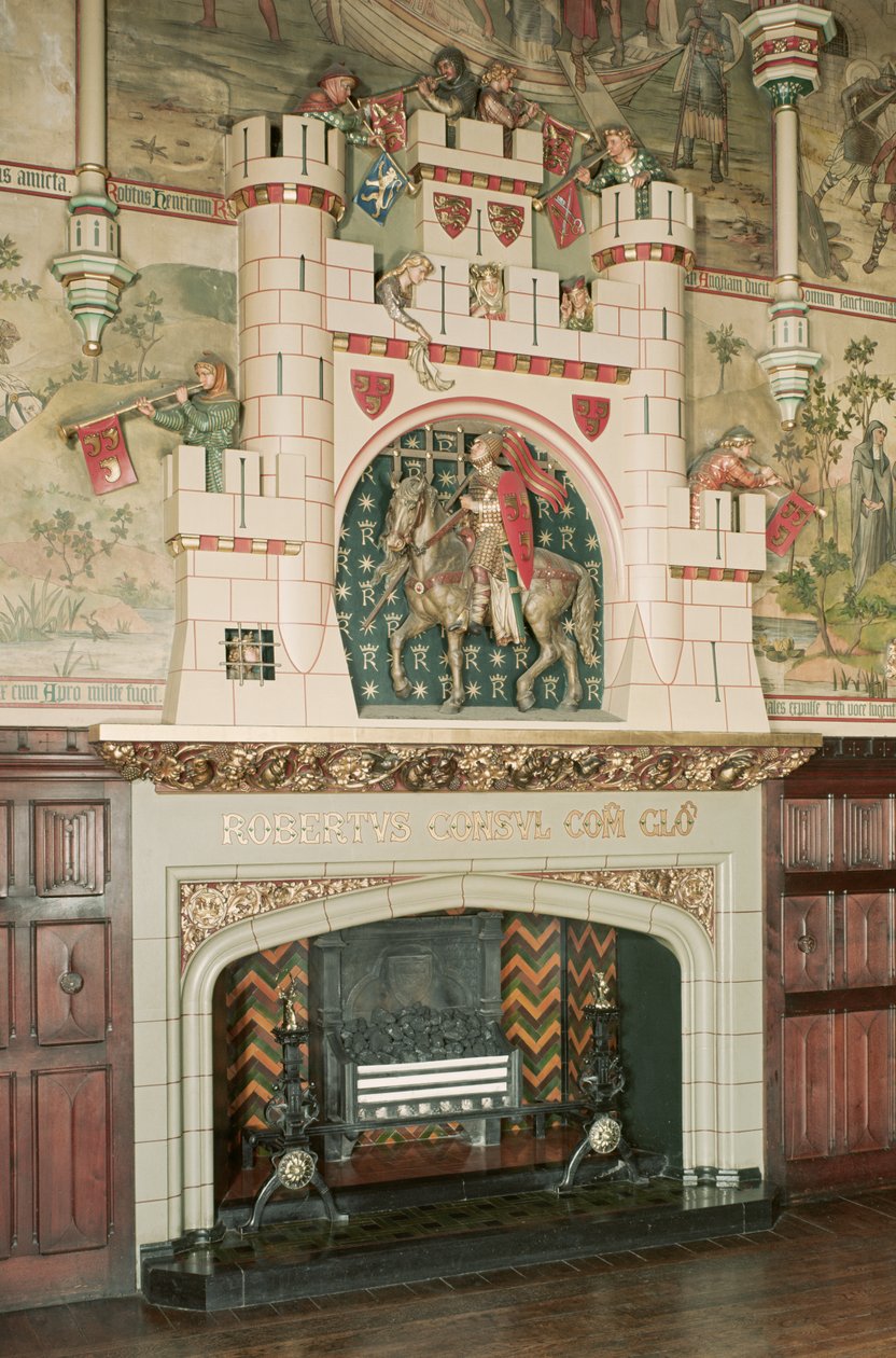 Innenansicht, Detail eines Kamins, Cardiff Castle, Wales, ca. 1875 von Unbekannt