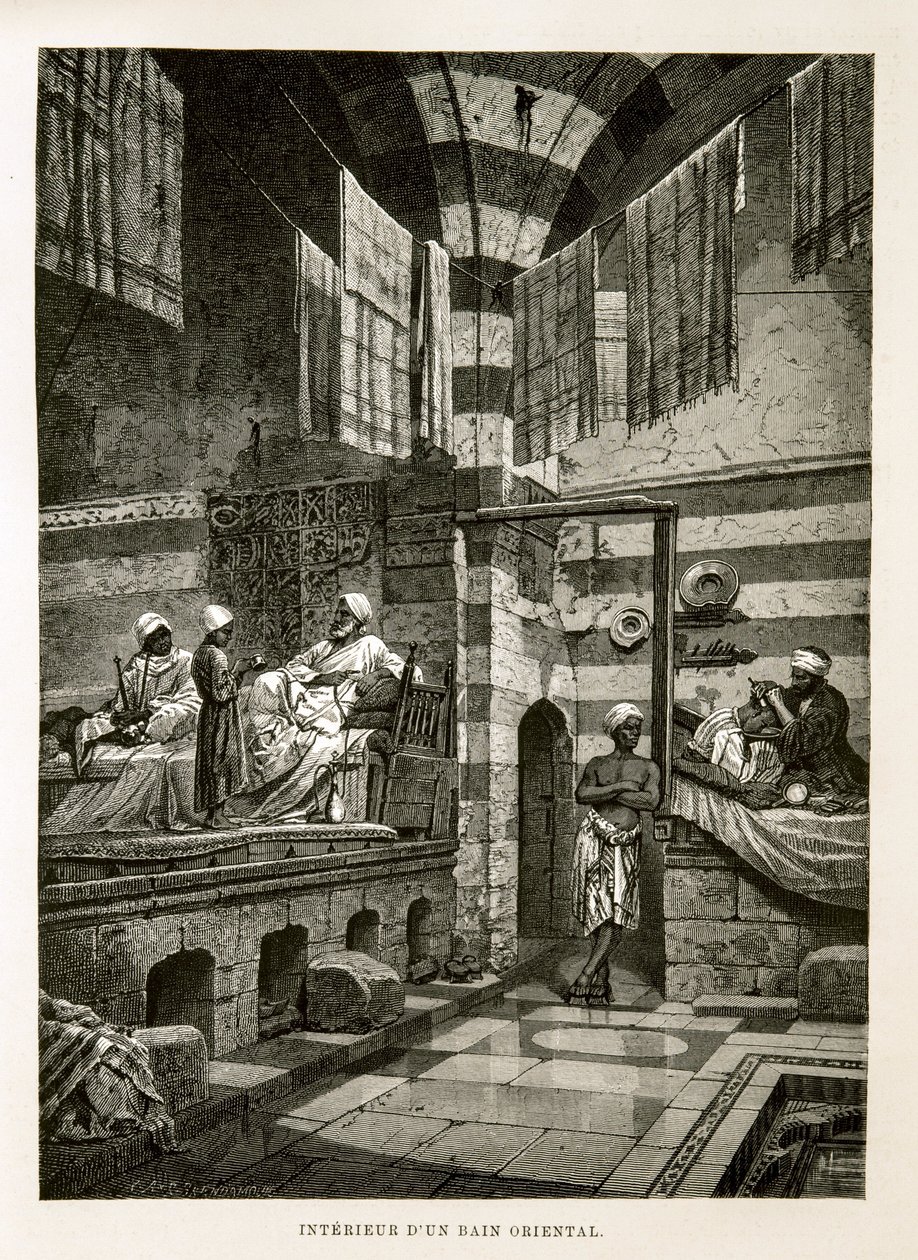 Innenansicht eines orientalischen Bades - Illustration aus dem Atlas von Ägypten von Unknown