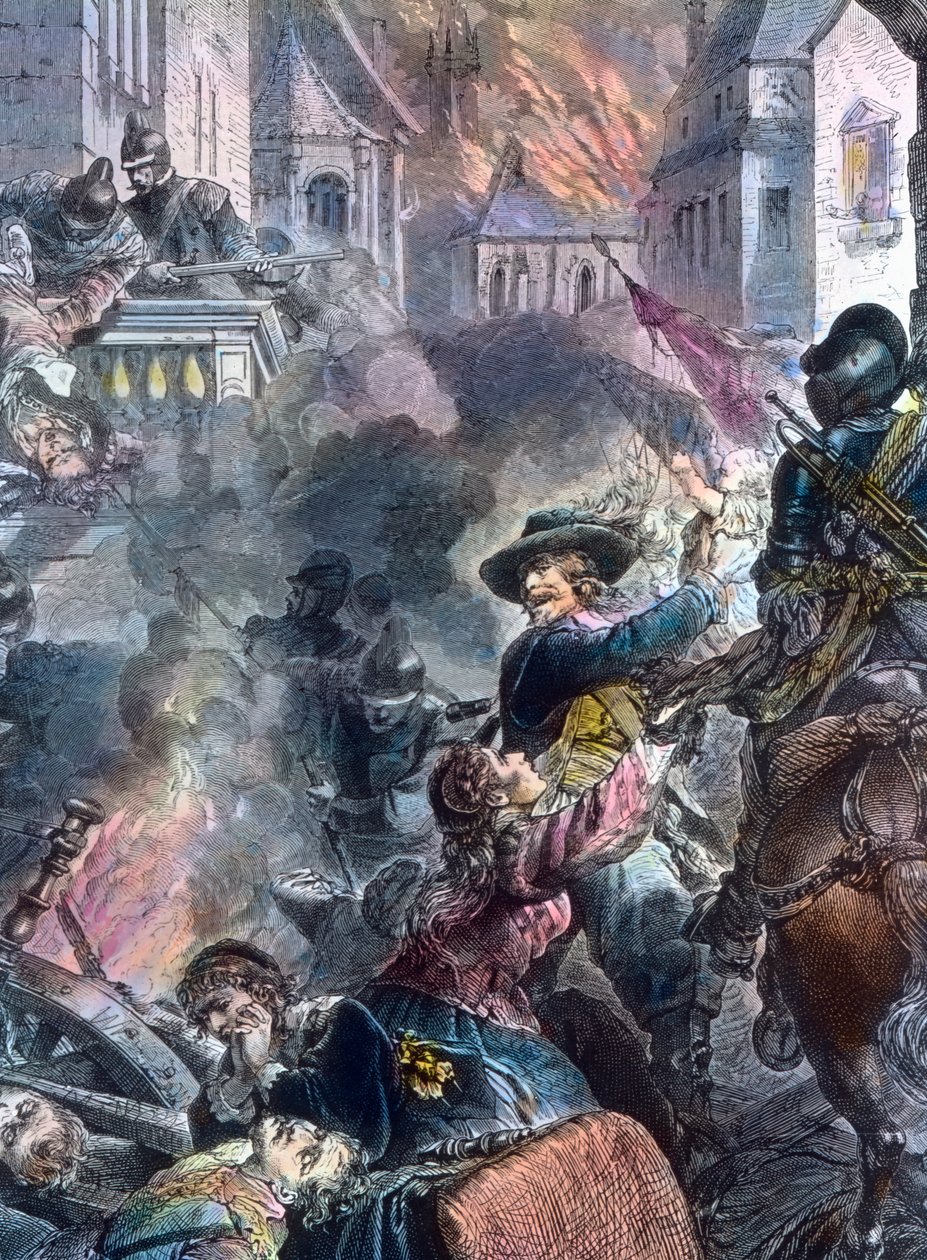 Johann Tserclaes kämpft in der Stadt Magdeburg von Unbekannter Künstler